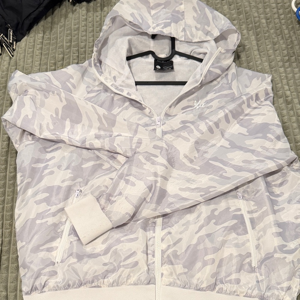 White and Gray Camouflage windbreaker by YoungLa
